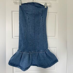 Urban Outfitters XS bodycon stretch mini denim flare dress